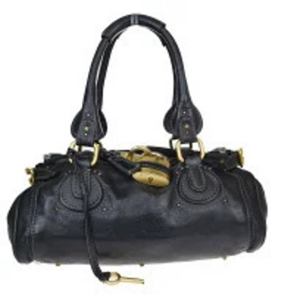 Chloe Paddington Padlock Leather Handbag Black